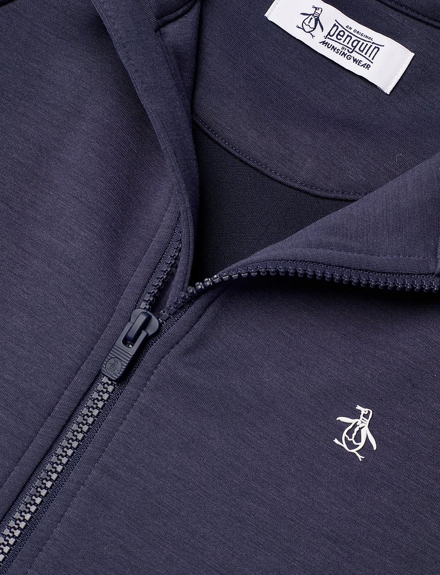 Original Penguin Golf - Full Zip Textured Knit Jacket - golfjakker - med black iris htr - 2