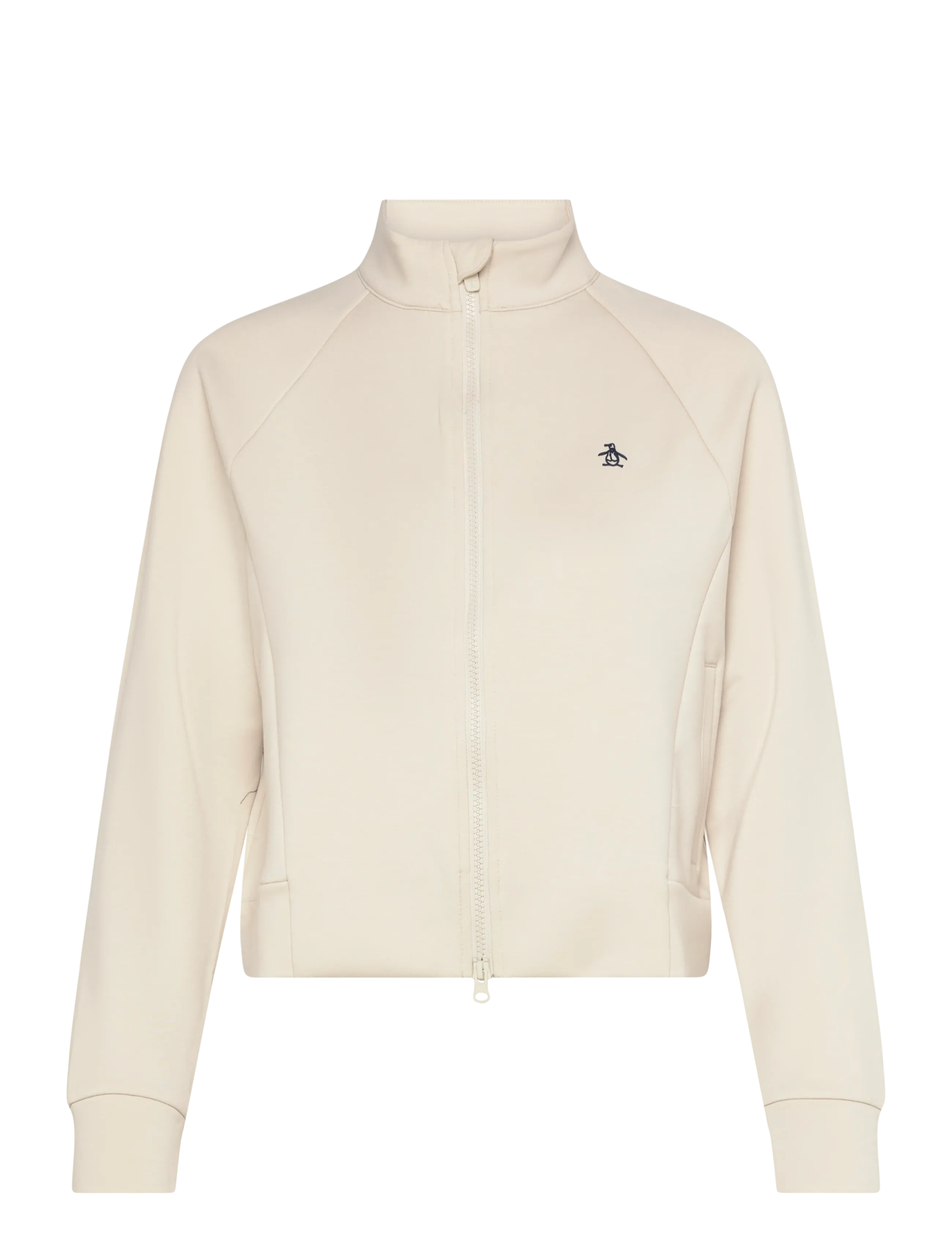 Original Penguin Golf Full Zip Textured Knit Jacket, L, Cream, Sport Jackets > Sport Golf Jackets, Dame