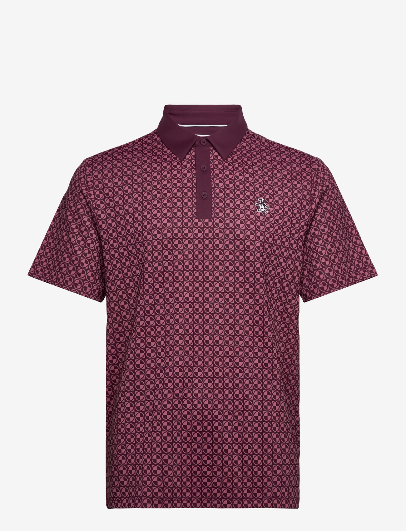 Original Penguin Golf - Pete's Check Print Polo - mauve wine - 1