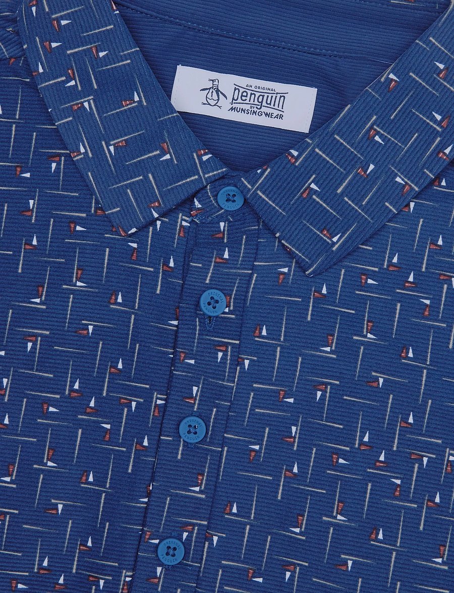 Original Penguin Golf - ARCHIVES GOLF FLAG PRINTED POLO - alussärgid ja t-särgid - blue depths - 2