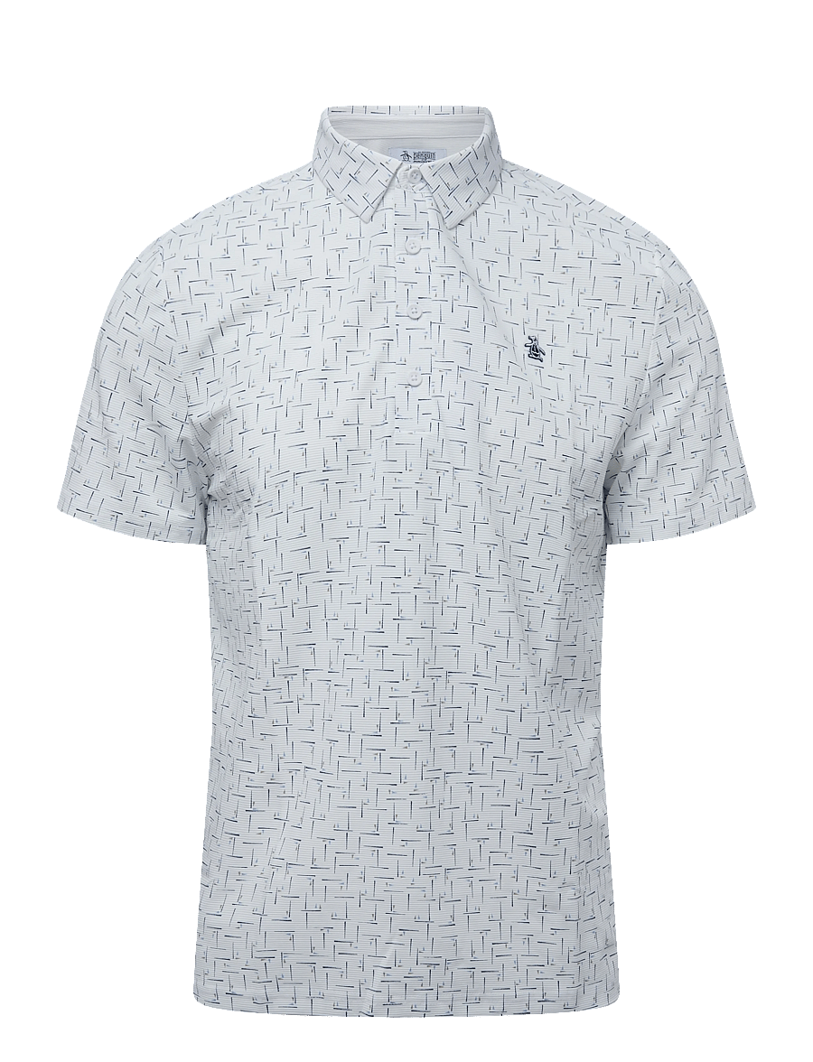 Original Penguin Golf - ARCHIVES GOLF FLAG PRINTED POLO - alussärgid ja t-särgid - bright white - 0