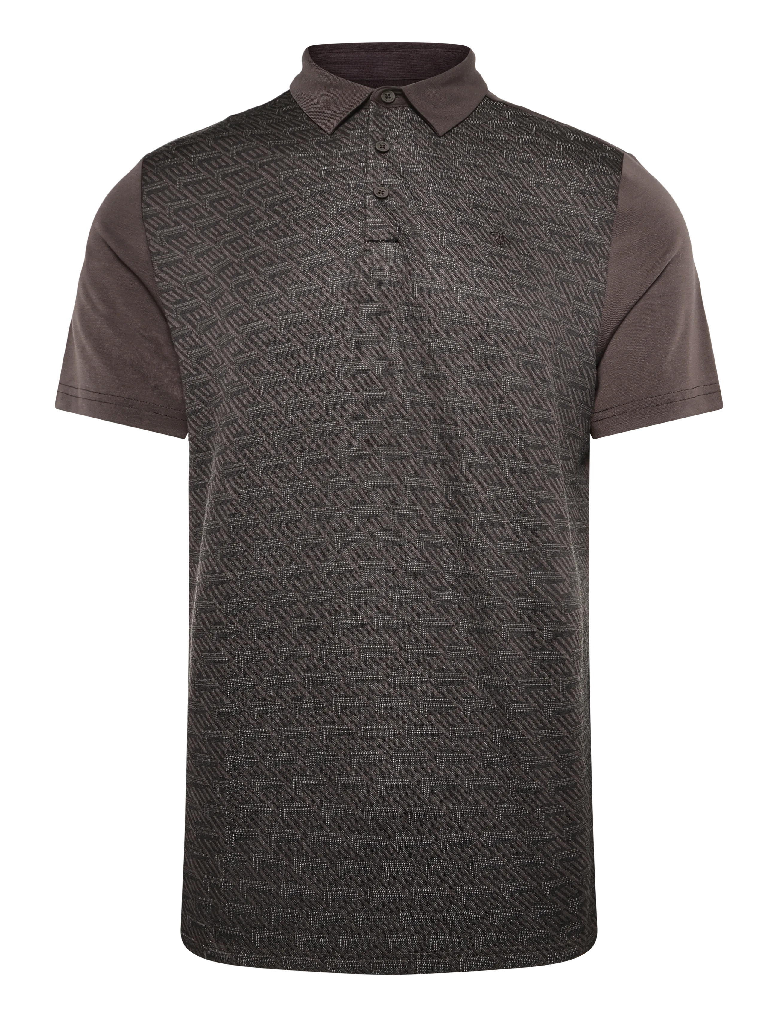 Original Penguin Golf ARCHIVE GEO JACQUARD POLO - Vis alt - CHOCOLATE TORTE / brown