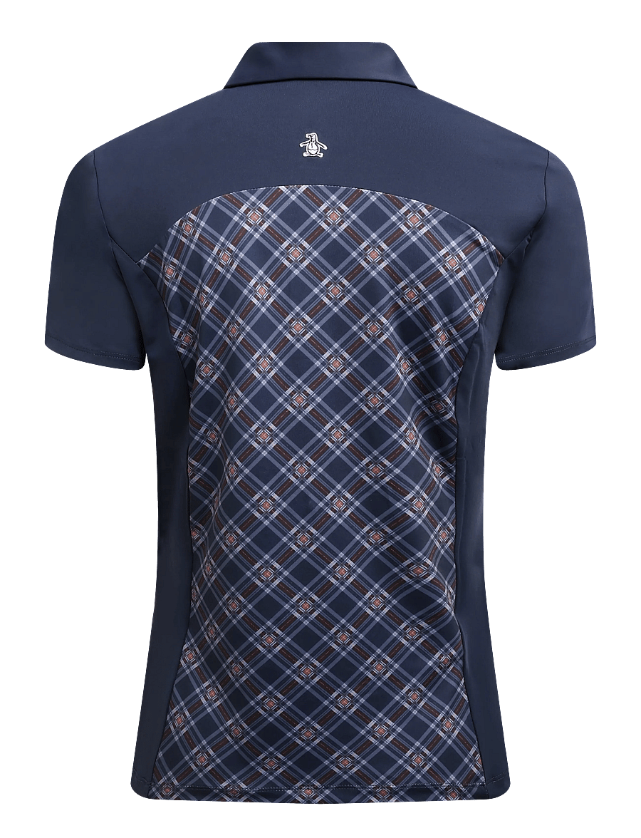 Original Penguin Golf - SHORT SLEEVE PLAID POLO - oberteile & t-shirts - black iris - 1