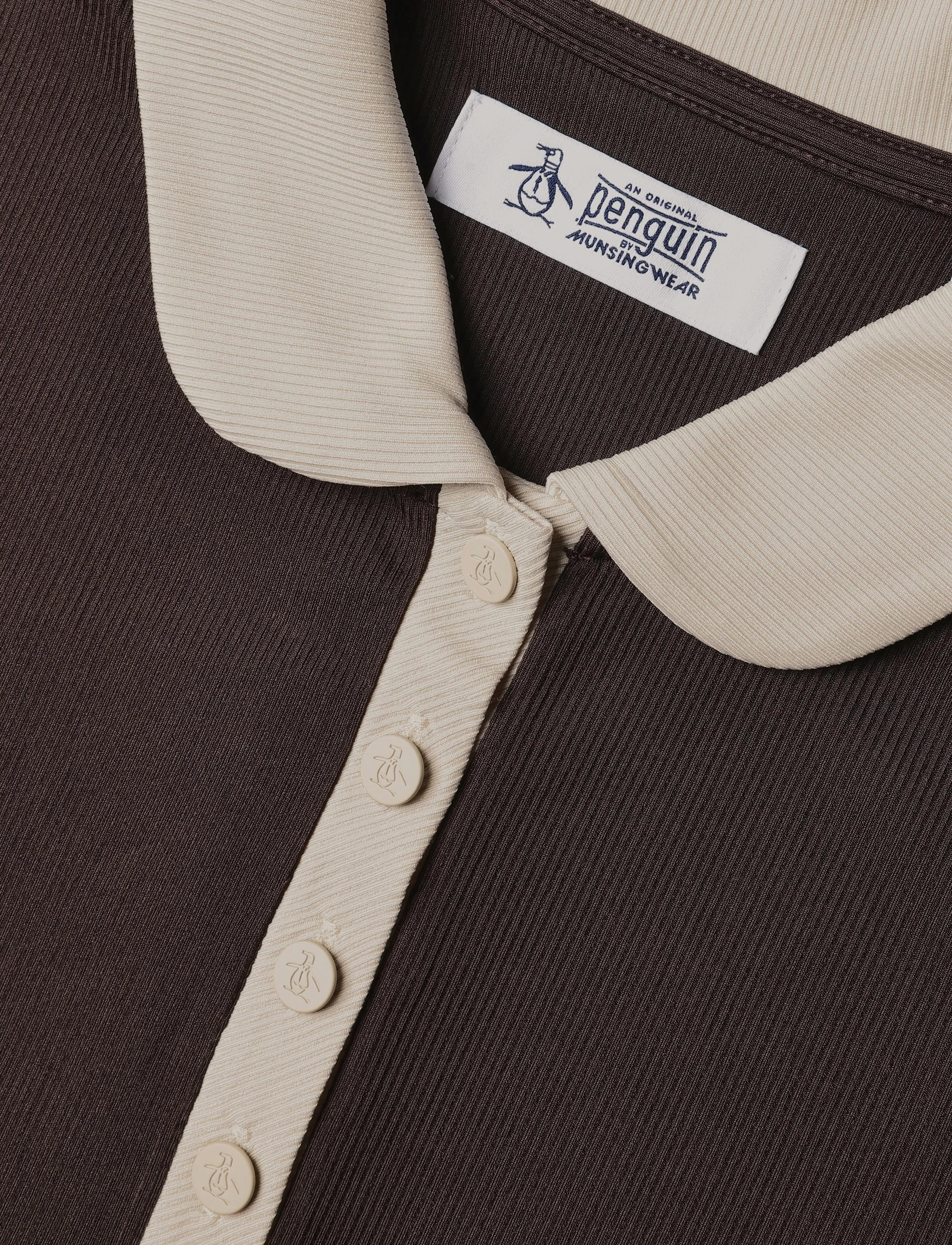 Original Penguin Golf - SHORT SLEEVE POLO WITH LACE SLEEVES - oberteile & t-shirts - chocolate torte - 2