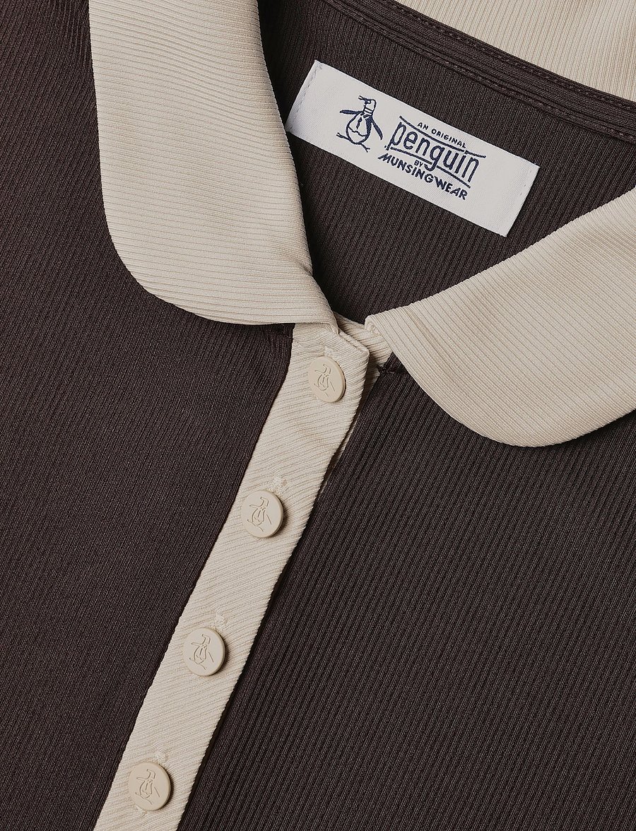 Original Penguin Golf - SHORT SLEEVE POLO WITH LACE SLEEVES - oberteile & t-shirts - chocolate torte - 2