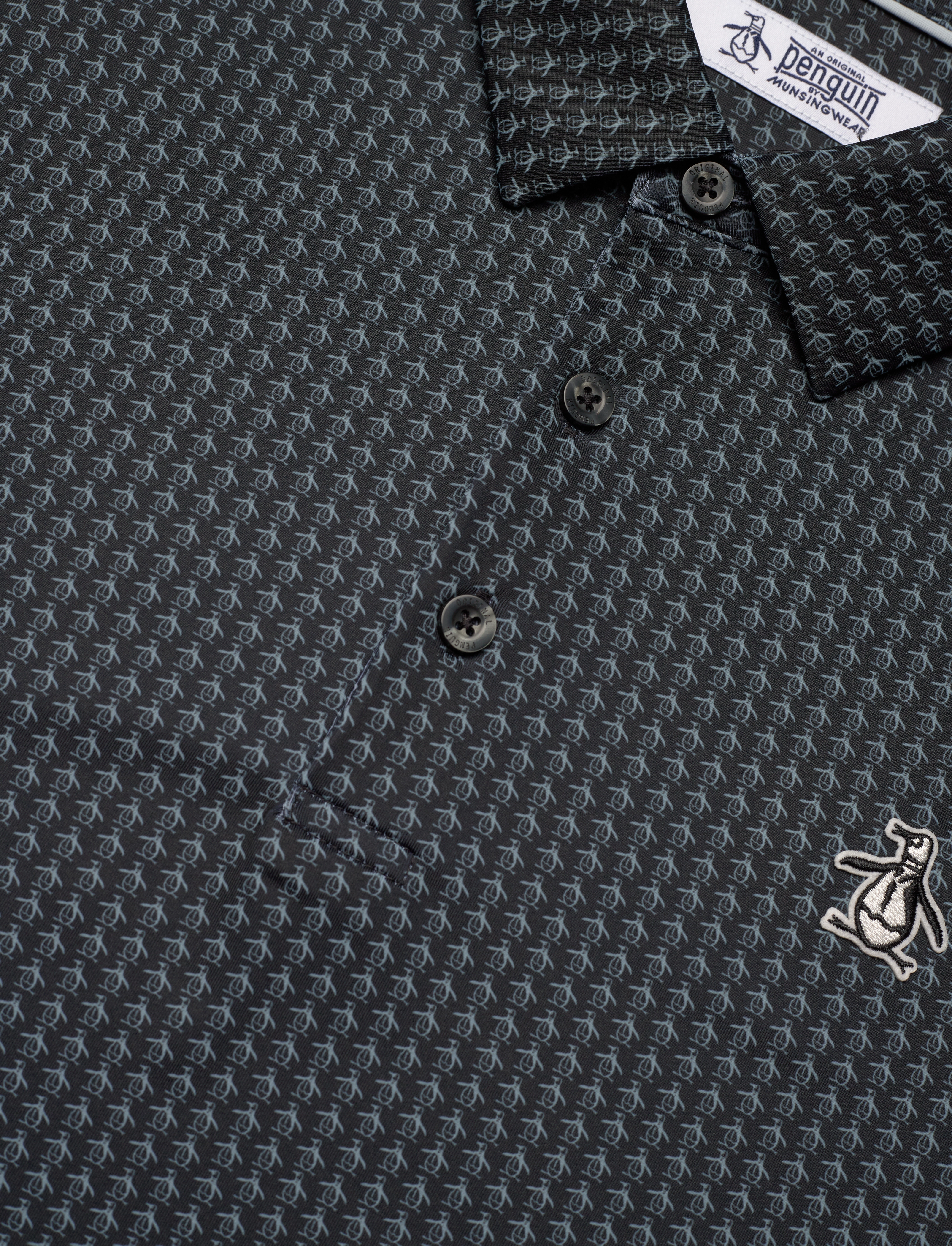 Original Penguin Golf - SS ALL-OVER PETE PRINTED POLO - caviar - 2