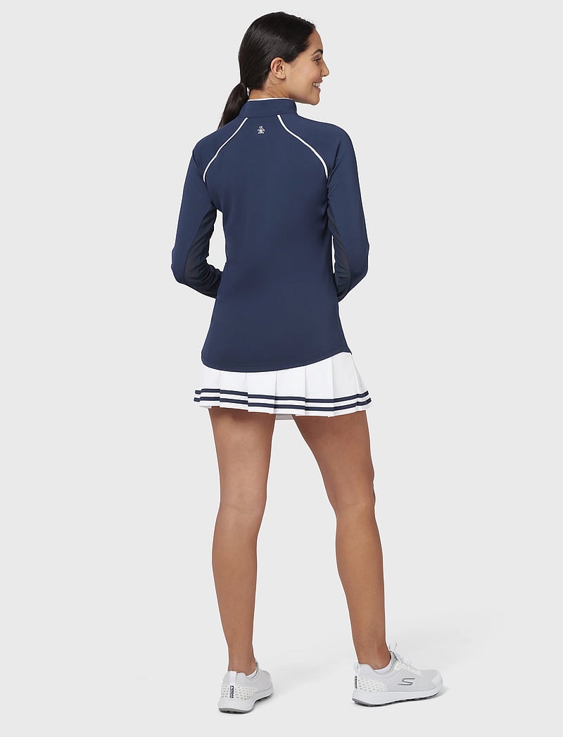 Original Penguin Golf - SOLID 1/4 ZIP SUN PROTECTION TOP - Överdelar - black iris - 3