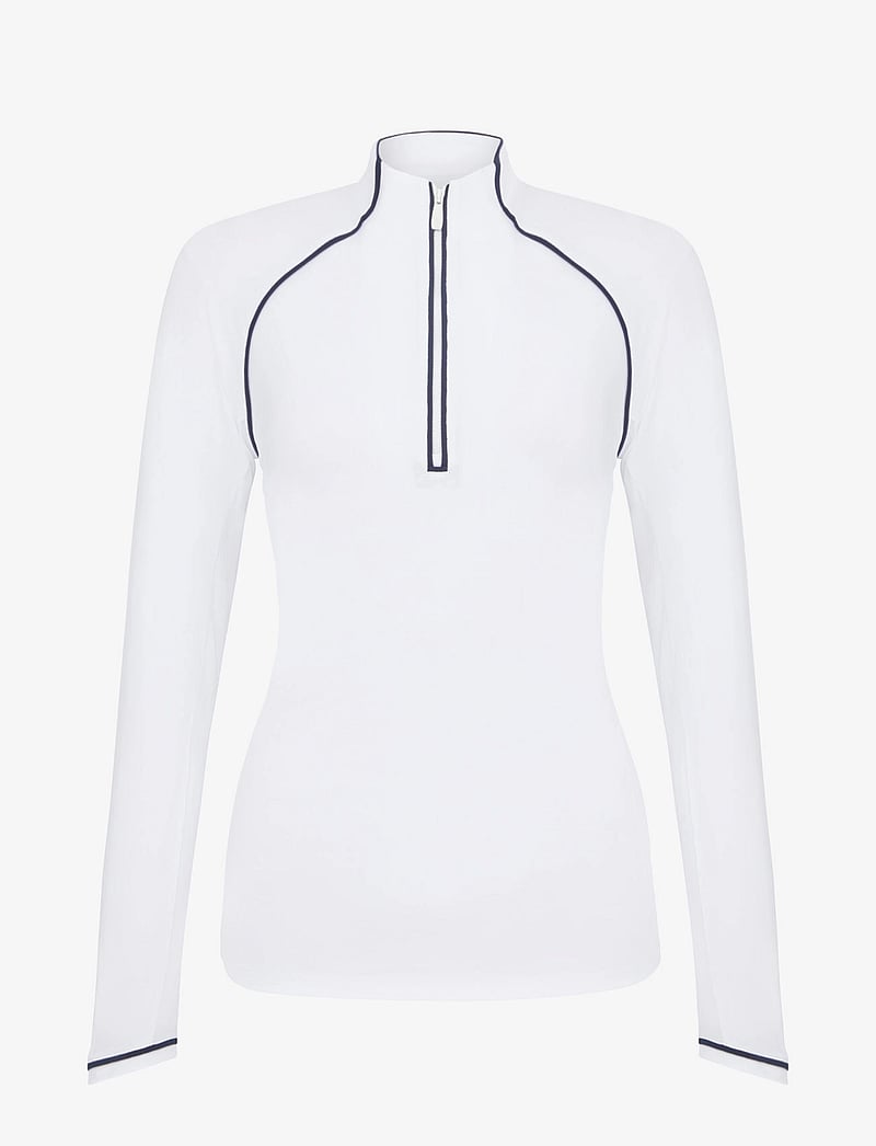 Original Penguin Golf - SOLID 1/4 ZIP SUN PROTECTION TOP - Överdelar - bright white - 1