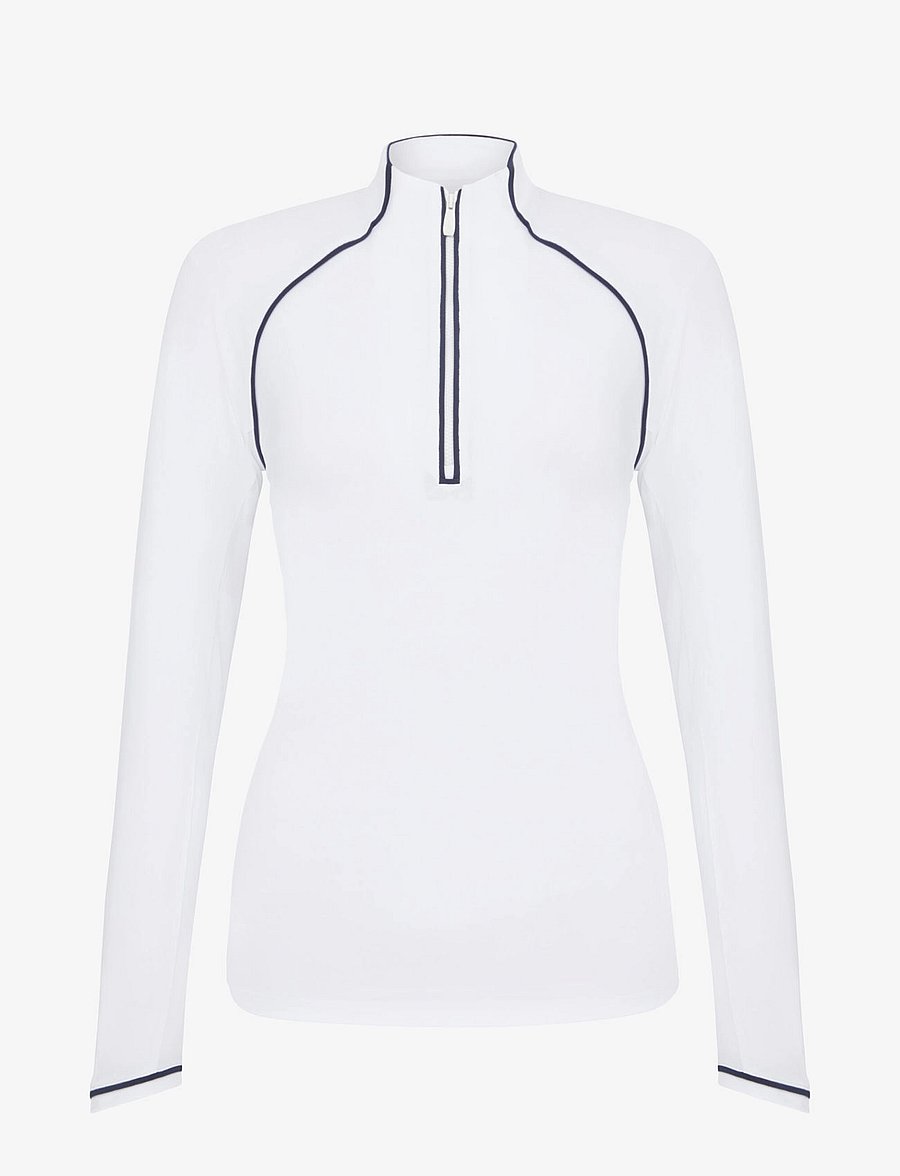 Original Penguin Golf - SOLID 1/4 ZIP SUN PROTECTION TOP - sweatshirts - bright white - 1