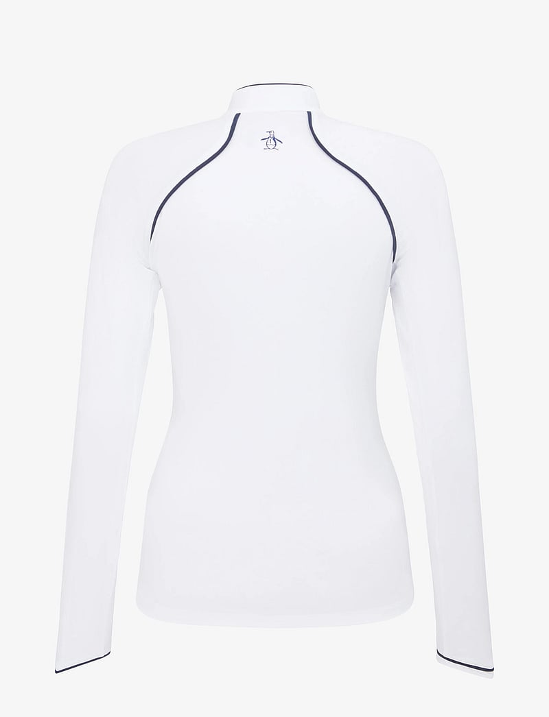 Original Penguin Golf - SOLID 1/4 ZIP SUN PROTECTION TOP - Överdelar - bright white - 2