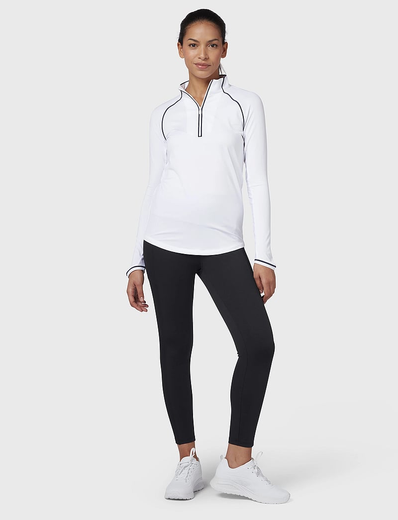 Original Penguin Golf - SOLID 1/4 ZIP SUN PROTECTION TOP - Överdelar - bright white - 3