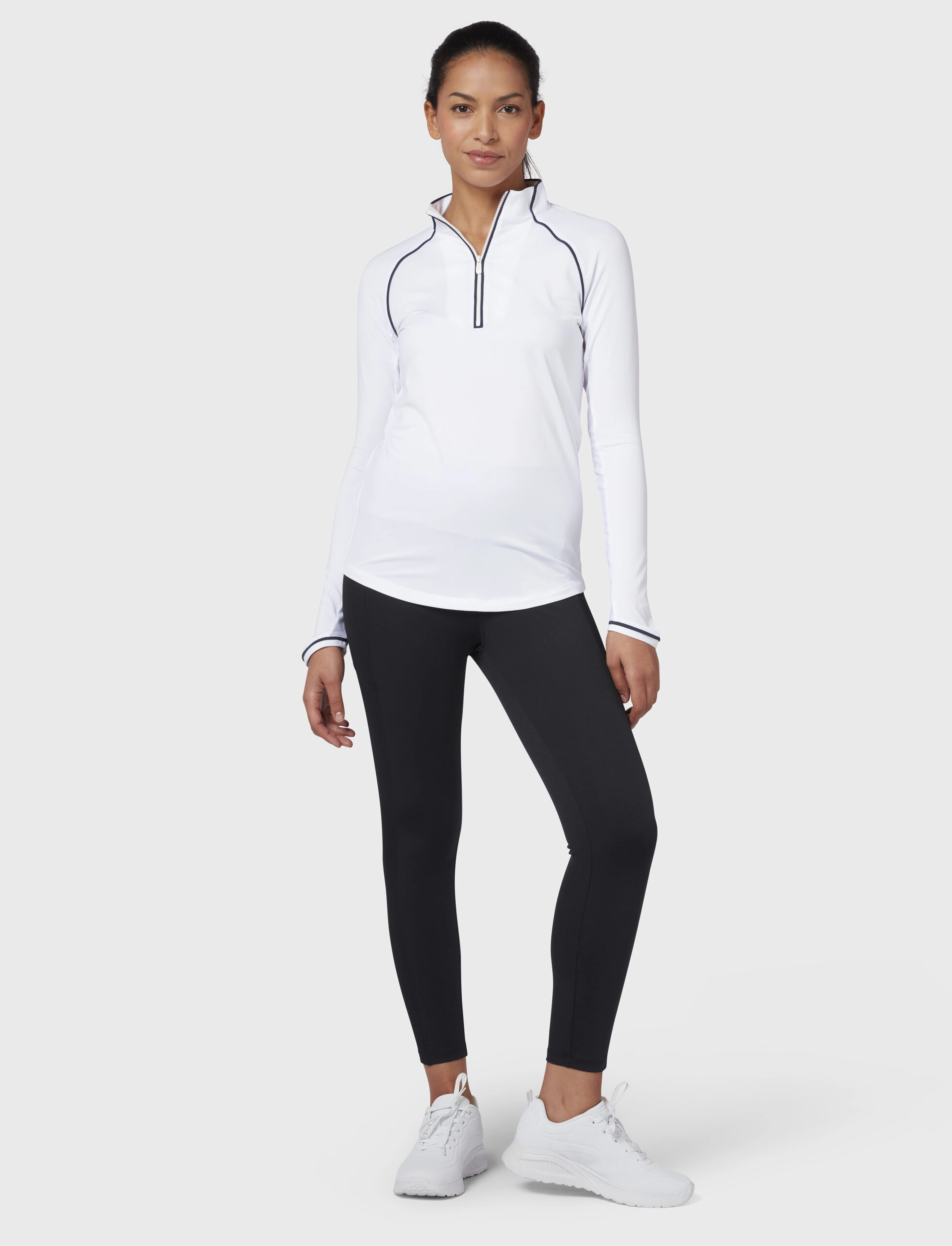 Original Penguin Golf - SOLID 1/4 ZIP SUN PROTECTION TOP - sweatshirts - bright white - 3