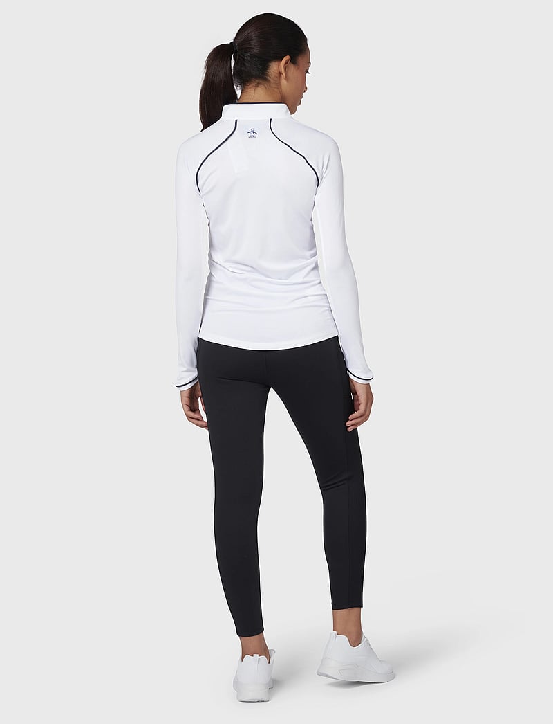 Original Penguin Golf - SOLID 1/4 ZIP SUN PROTECTION TOP - Överdelar - bright white - 4