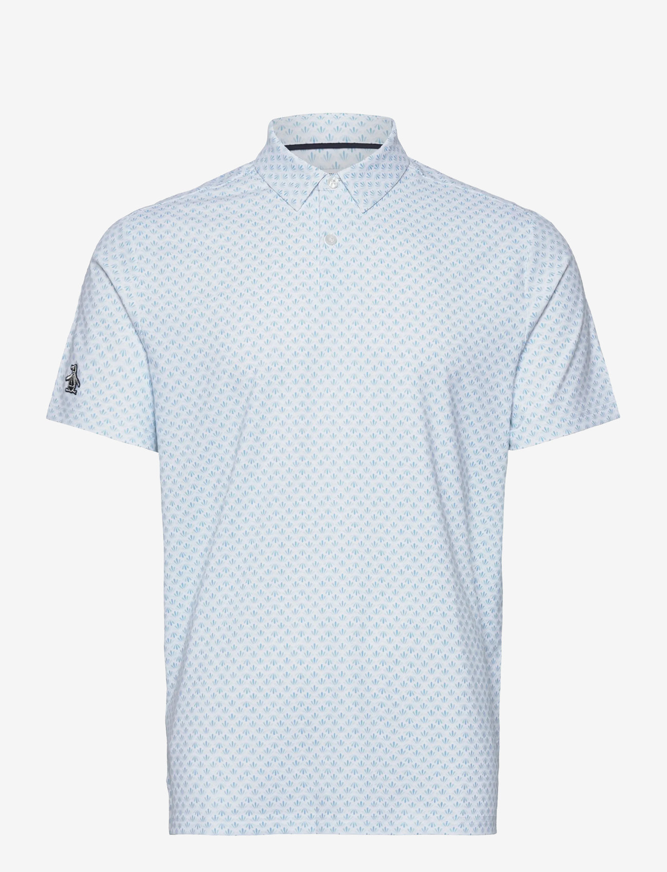 Original Penguin Golf - Retro Geo Print Polo - toppe & t-shirts - blue grotto - 0