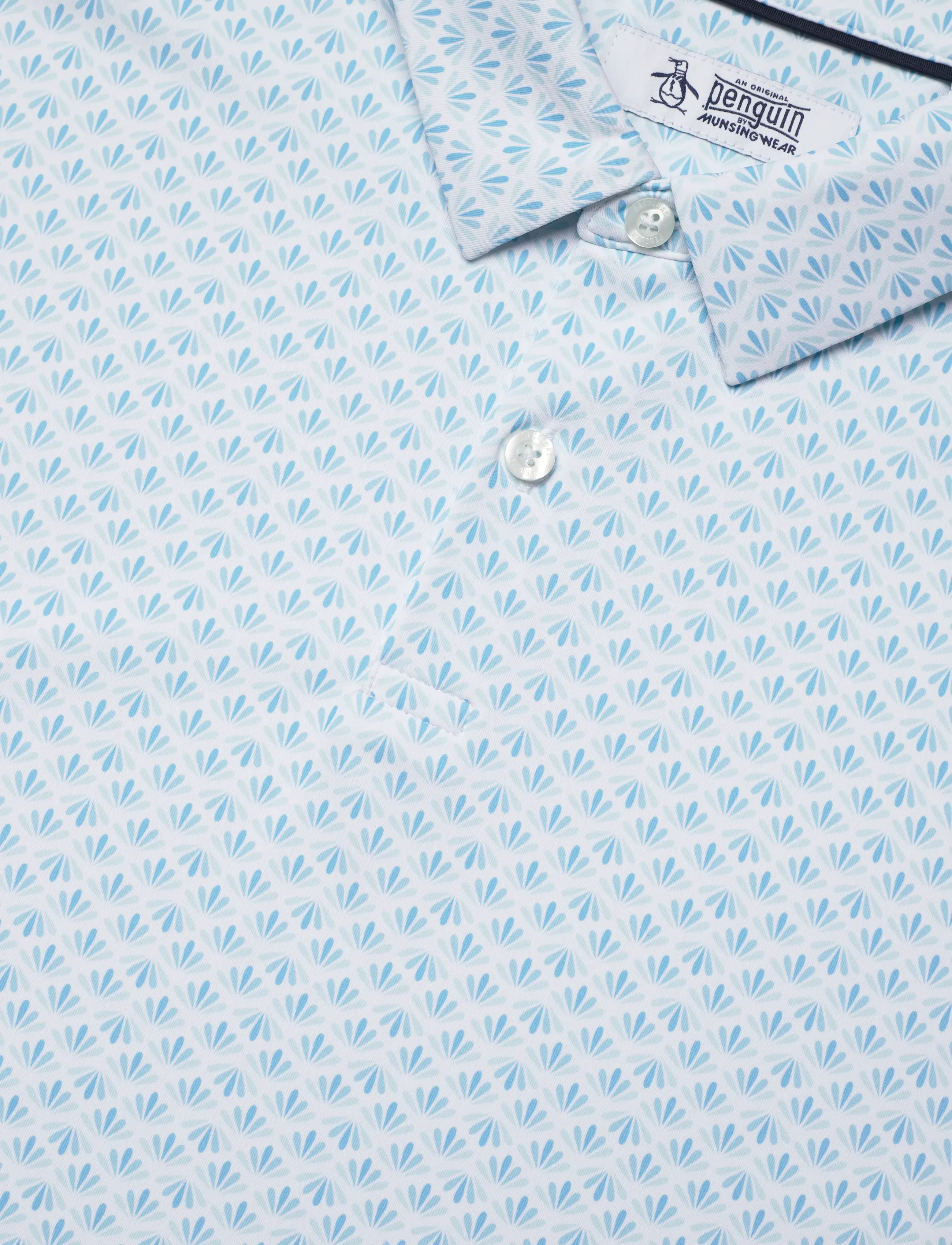 Original Penguin Golf - Retro Geo Print Polo - blue grotto - 2