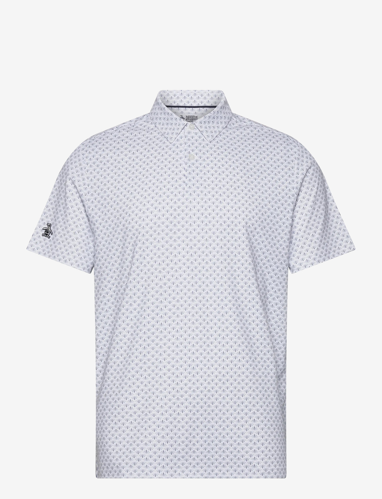 Original Penguin Golf - Retro Geo Print Polo - toppar & t-shirts - bright white - 0