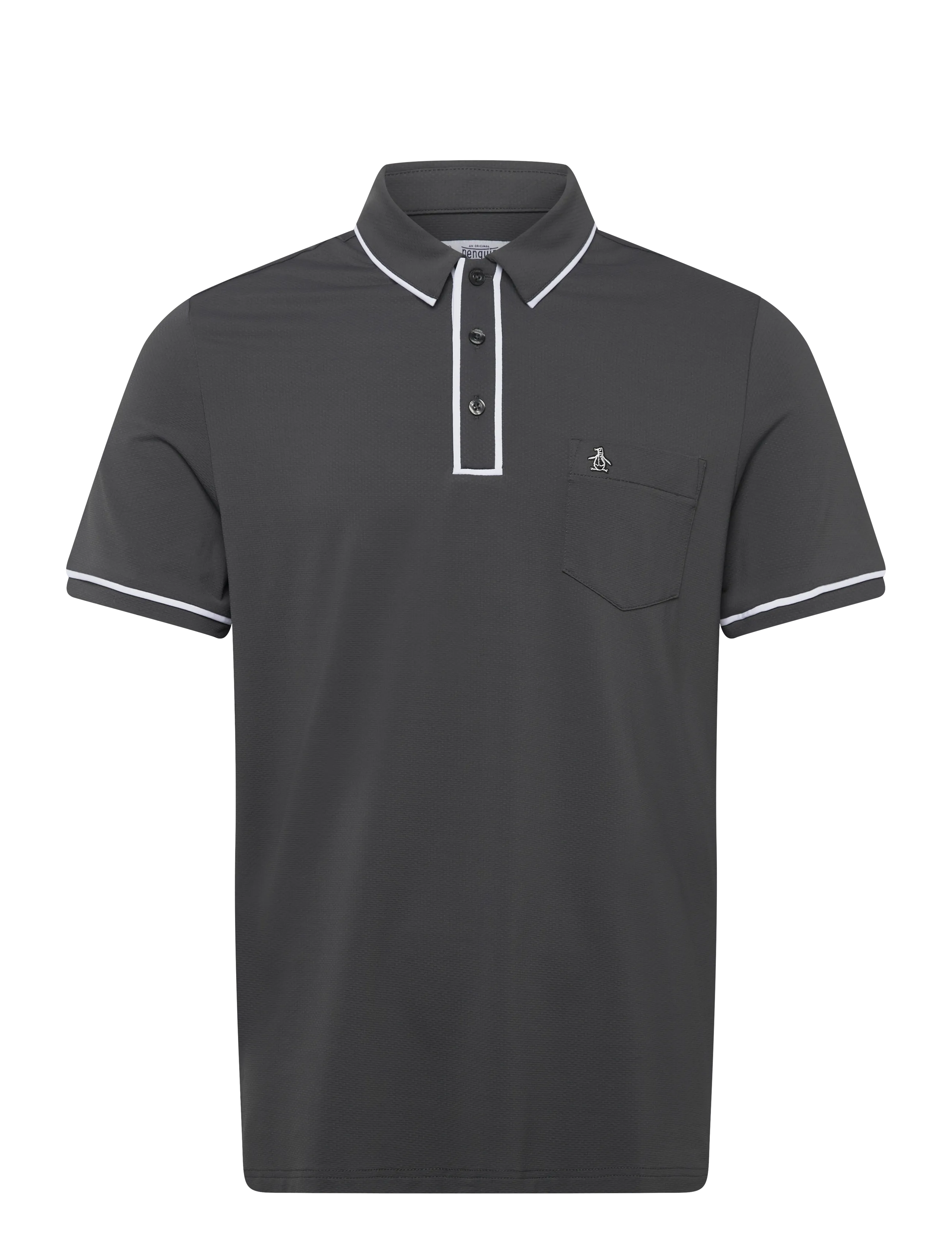 ORIGINAL PENGUIN GOLF Technical Earl Kurz Sleeve Golf Polo Shirt Grau - S - Herren