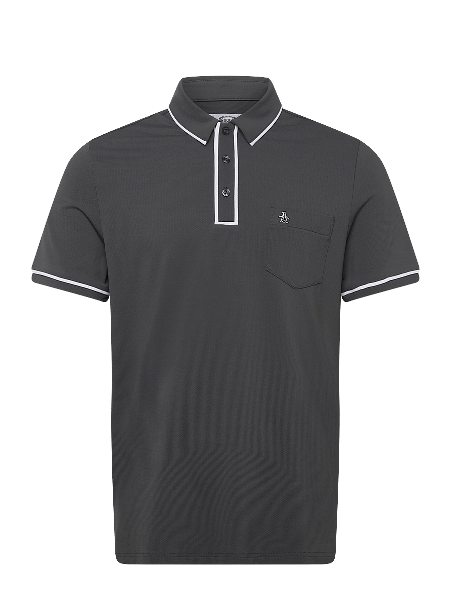 Original Penguin Golf - Technical Earl Short Sleeve Golf Polo Shirt - tops & t-shirts - asphalt - 0