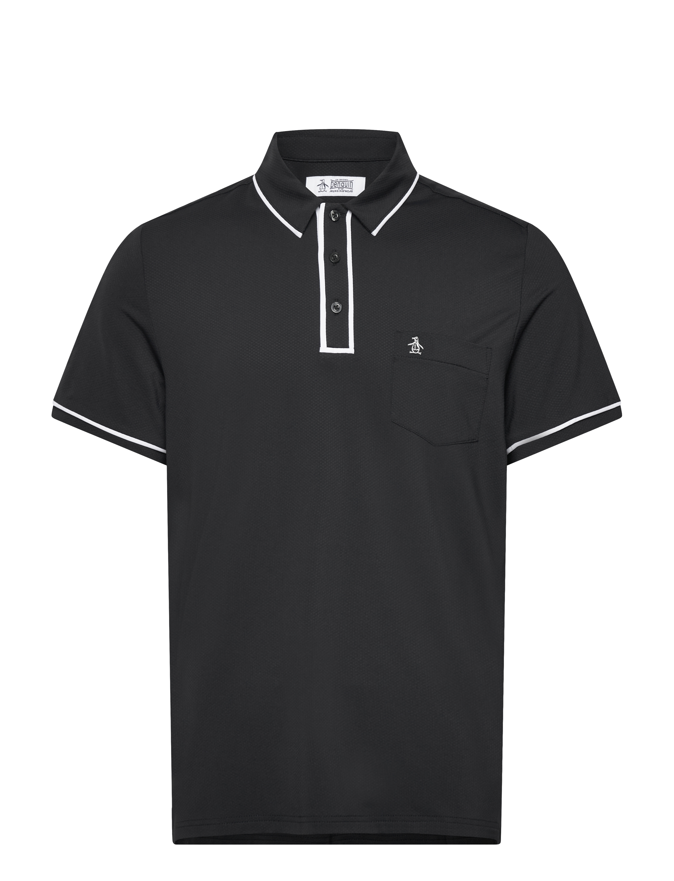 Original Penguin Golf Technical Earl Short Sleeve Golf Polo Shirt - Poloer - CAVIAR / black