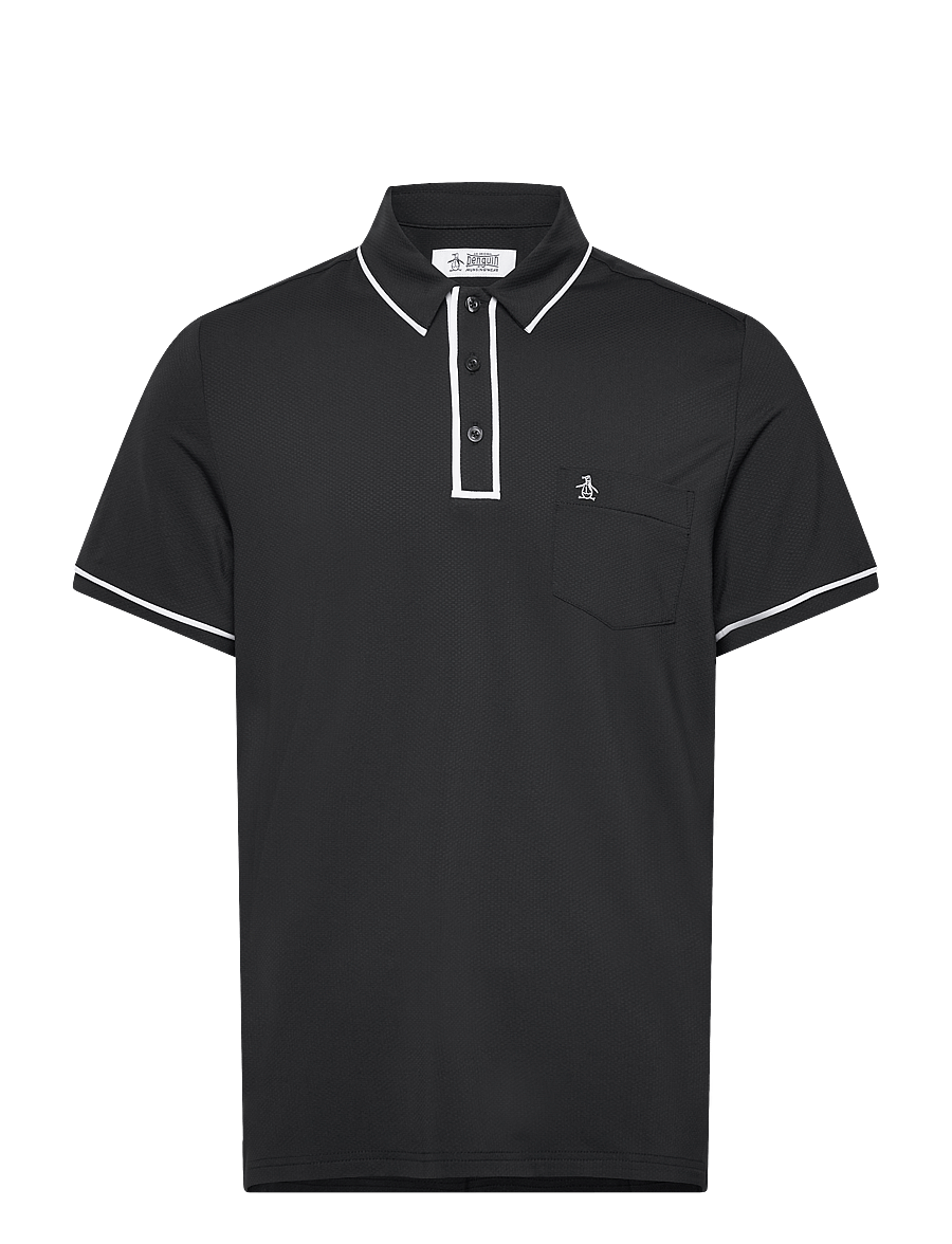 Original Penguin Golf - Technical Earl Short Sleeve Golf Polo Shirt - toppe & t-shirts - caviar - 0
