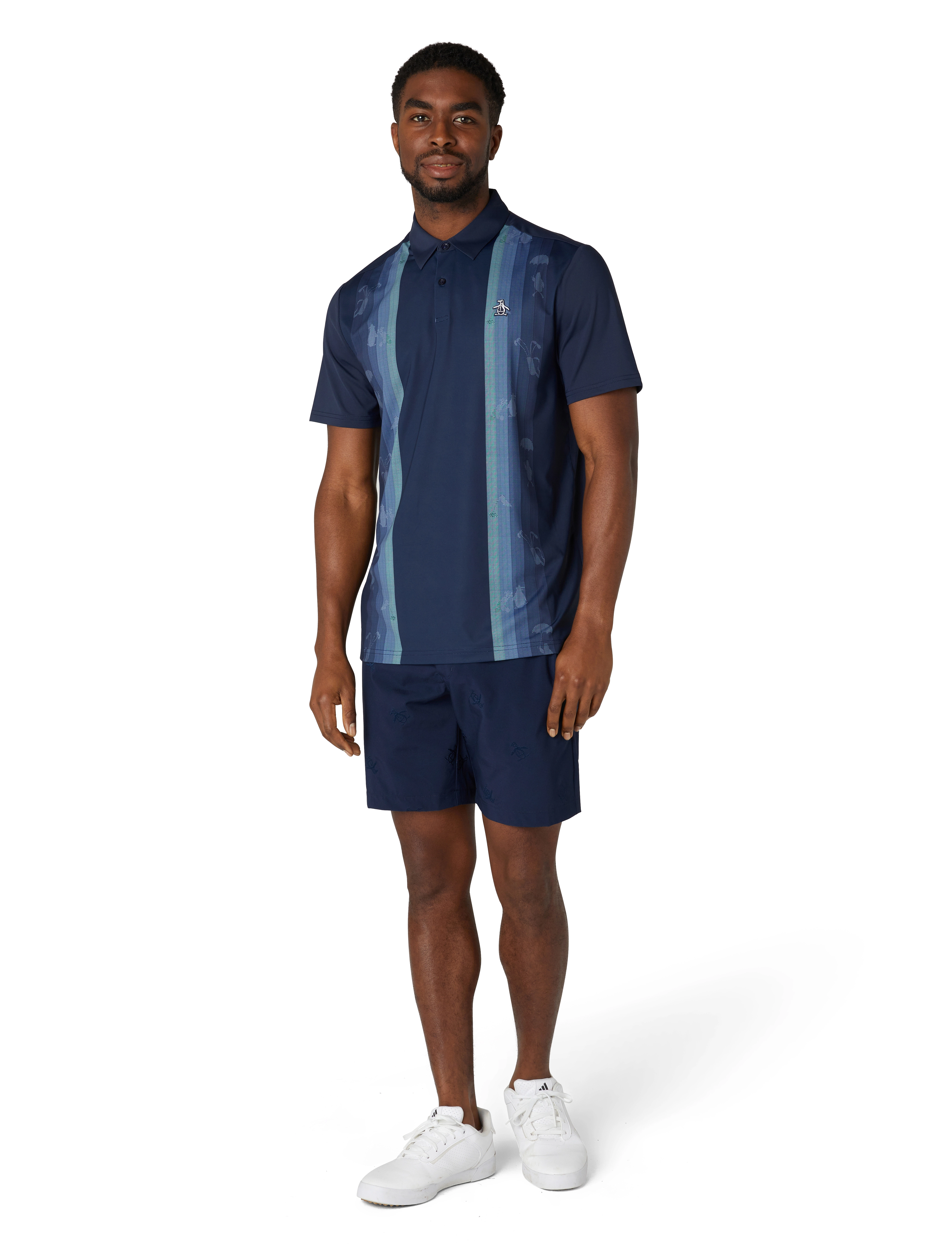 Original Penguin Golf - Pete´s vertical colour block print - black iris - 2