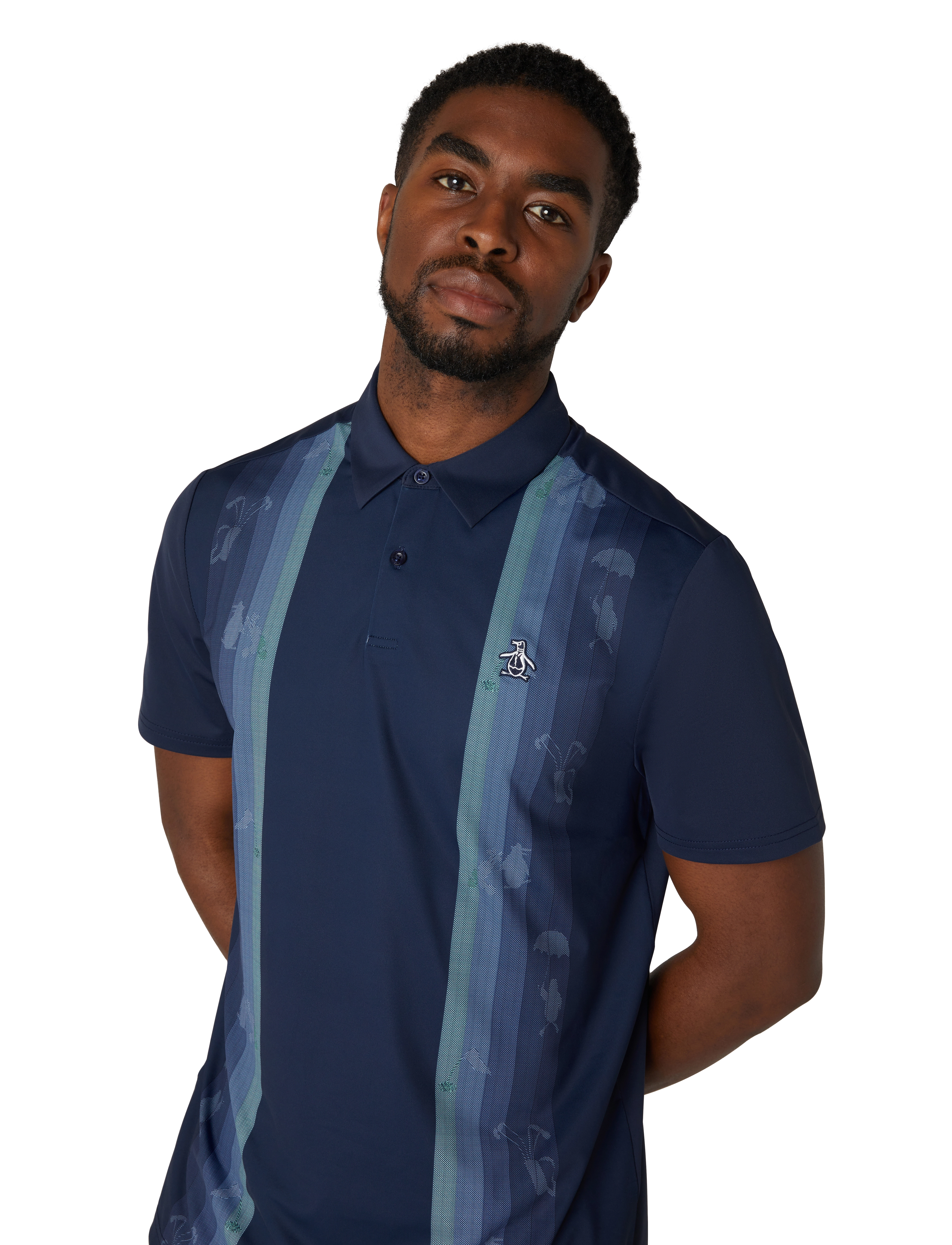 Original Penguin Golf - Pete´s vertical colour block print - black iris - 4