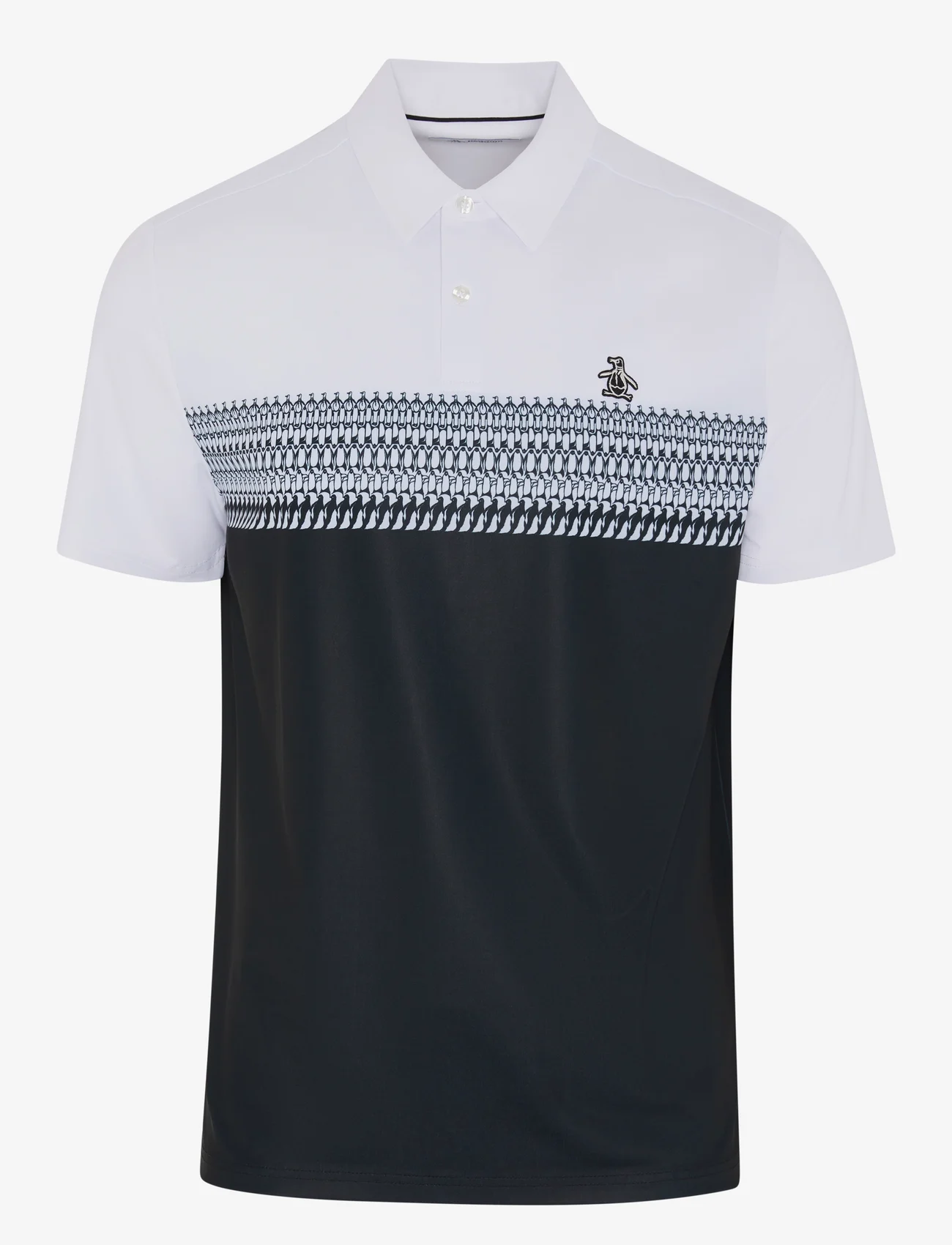 Original Penguin Golf - Engineered novelty stripe blocked print polo - polo marškinėliai trumpomis rankovėmis - bright white - 0
