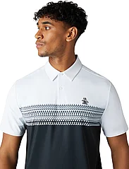 Original Penguin Golf - Engineered novelty stripe blocked print polo - polo marškinėliai trumpomis rankovėmis - bright white - 4