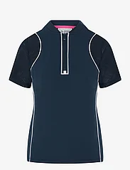 Original Penguin Golf - Zip front top with mesh sleeves & piping - poloshirts - black iris - 0