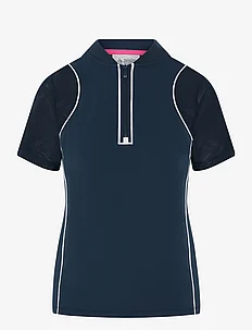 Zip front top with mesh sleeves & piping, Original Penguin Golf