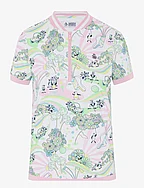 Groovy Pete printed zip polo - BRIGHT WHITE