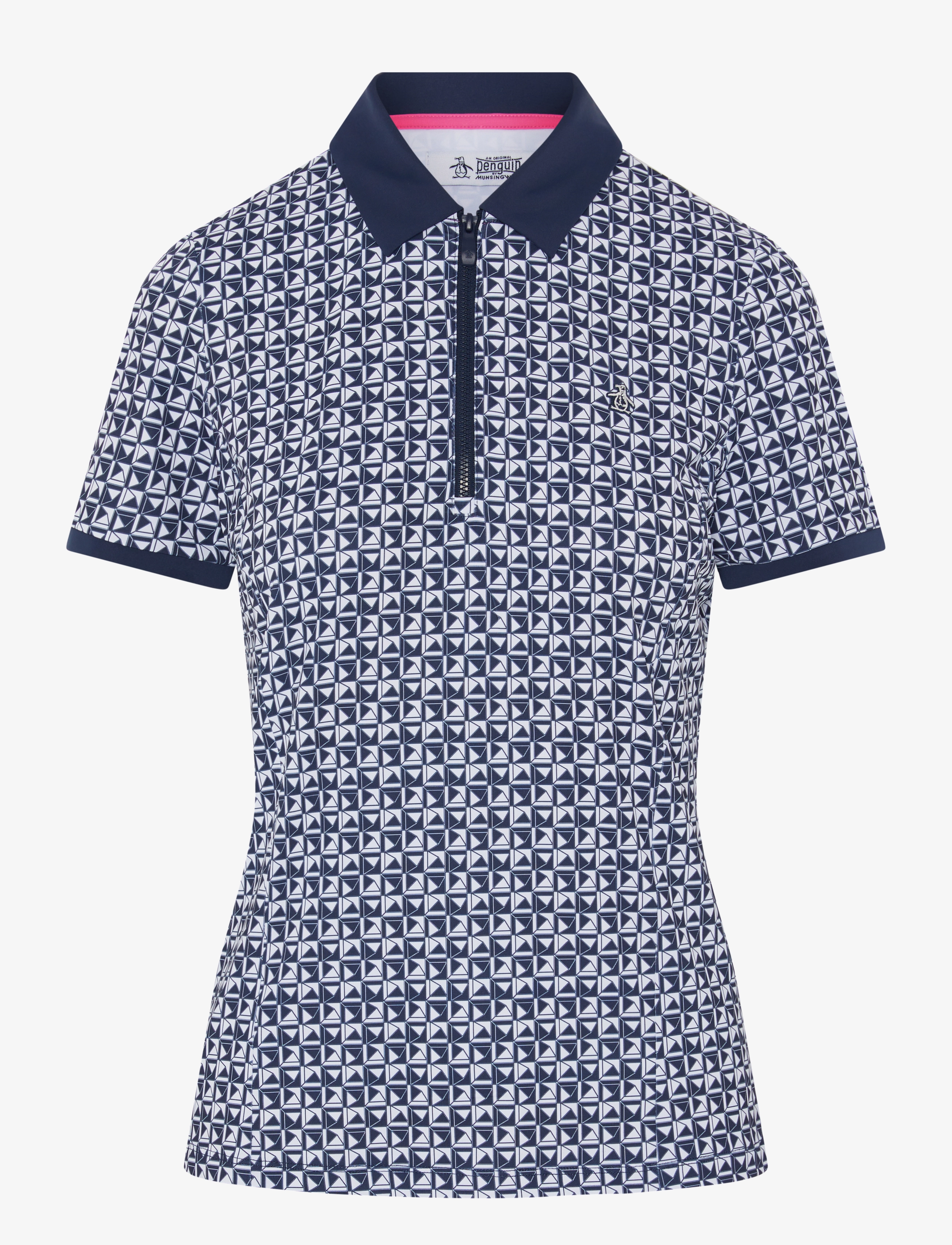 Original Penguin Golf - Geo printed polo with mesh back insert - black iris - 1
