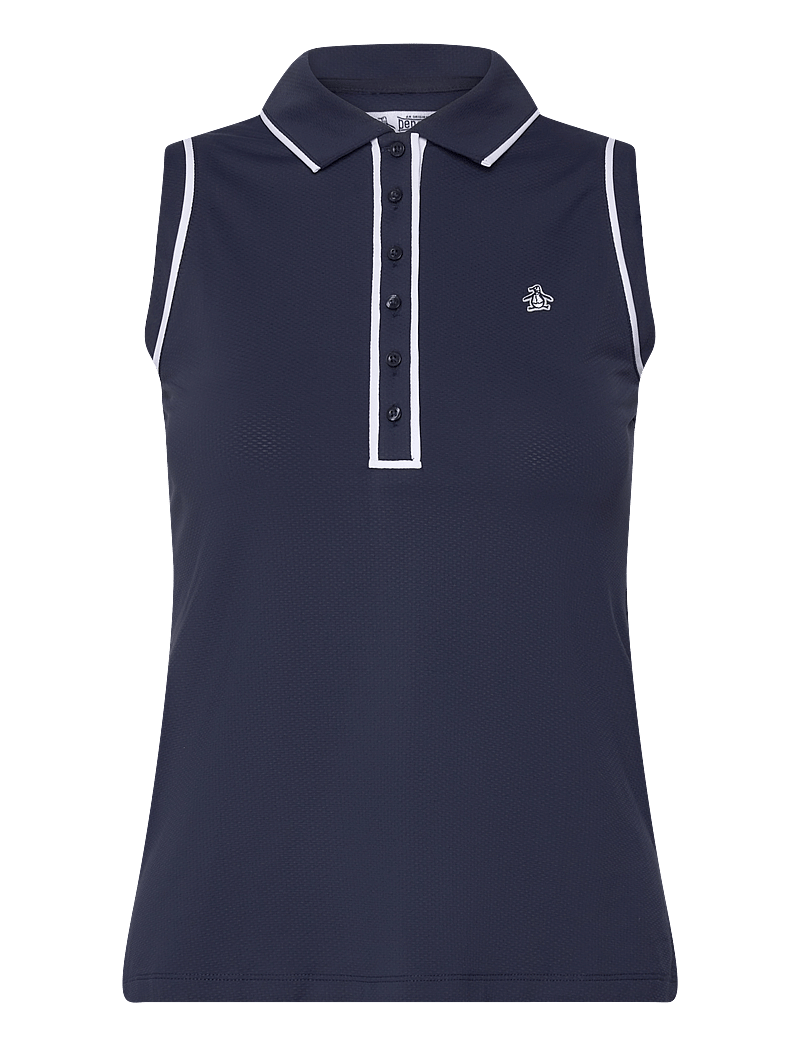 Original Penguin Golf - SLEEVELESS VERONICA POLO - toppar & t-shirts - black iris - 1