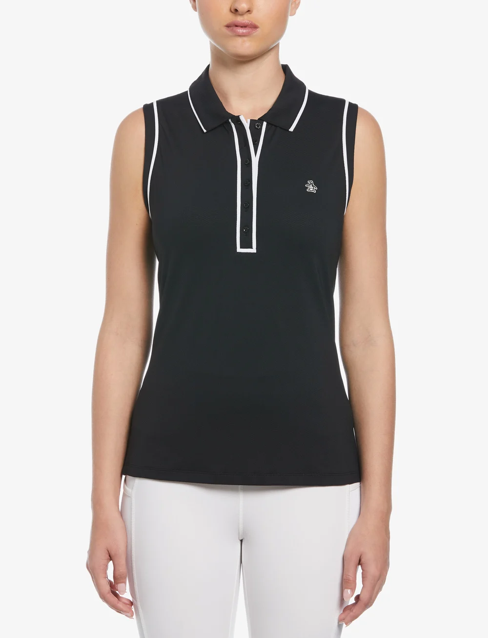 Original Penguin Golf - SLEEVELESS VERONICA POLO - toppe & t-shirts - caviar - 0