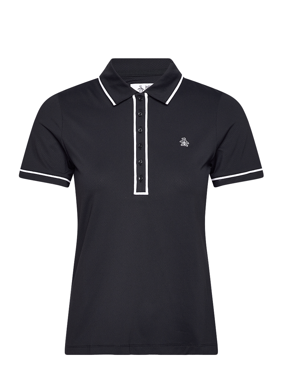 Original Penguin Golf - Short Sleeve Performance Veronica Golf Polo - toppe & t-shirts - caviar - 1