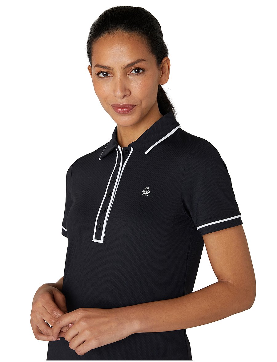 Original Penguin Golf - Short Sleeve Performance Veronica Golf Polo - toppe & t-shirts - caviar - 4