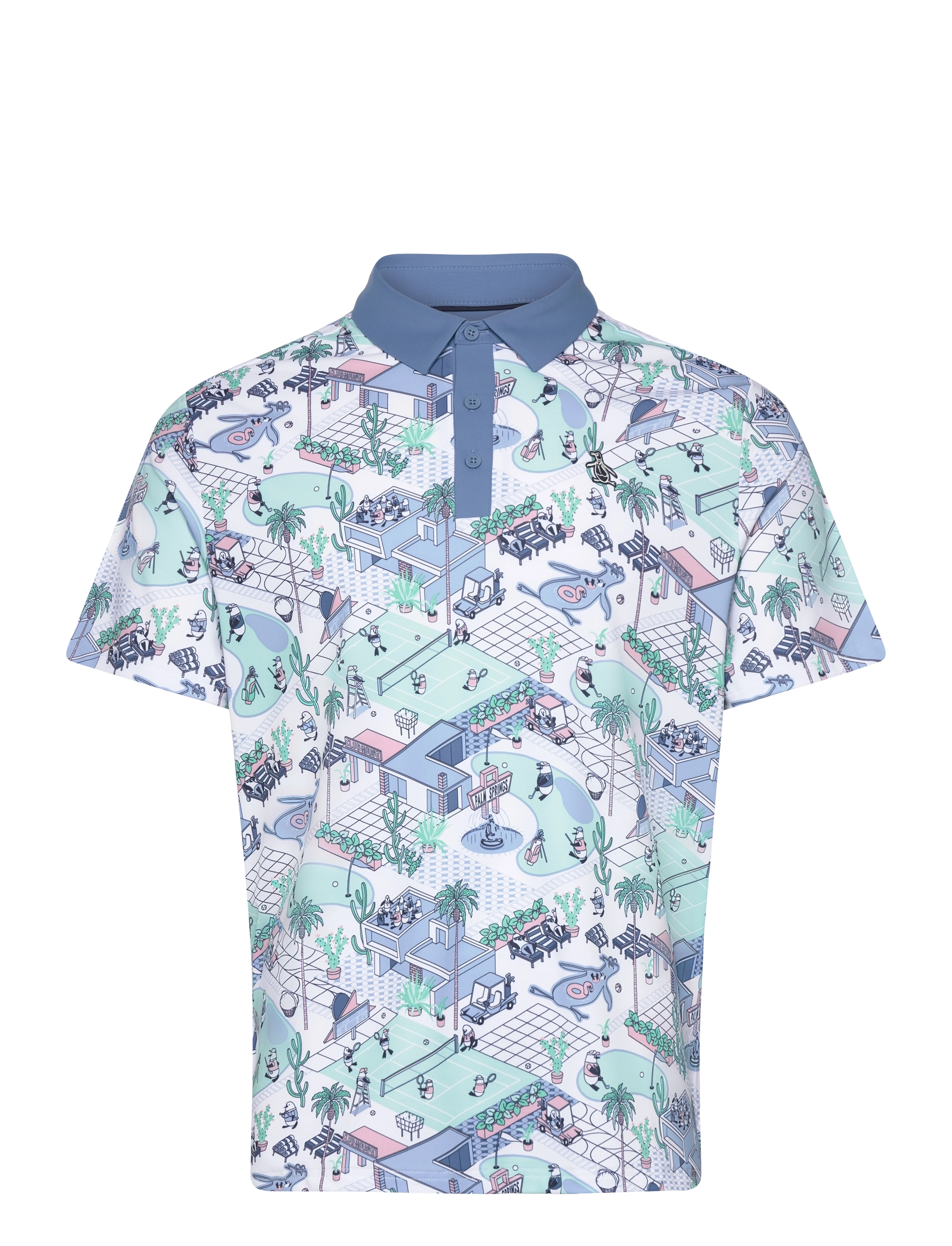 Original Penguin Golf Palm Springs Polo - Kleidung - BRIGHT WHITE / multi