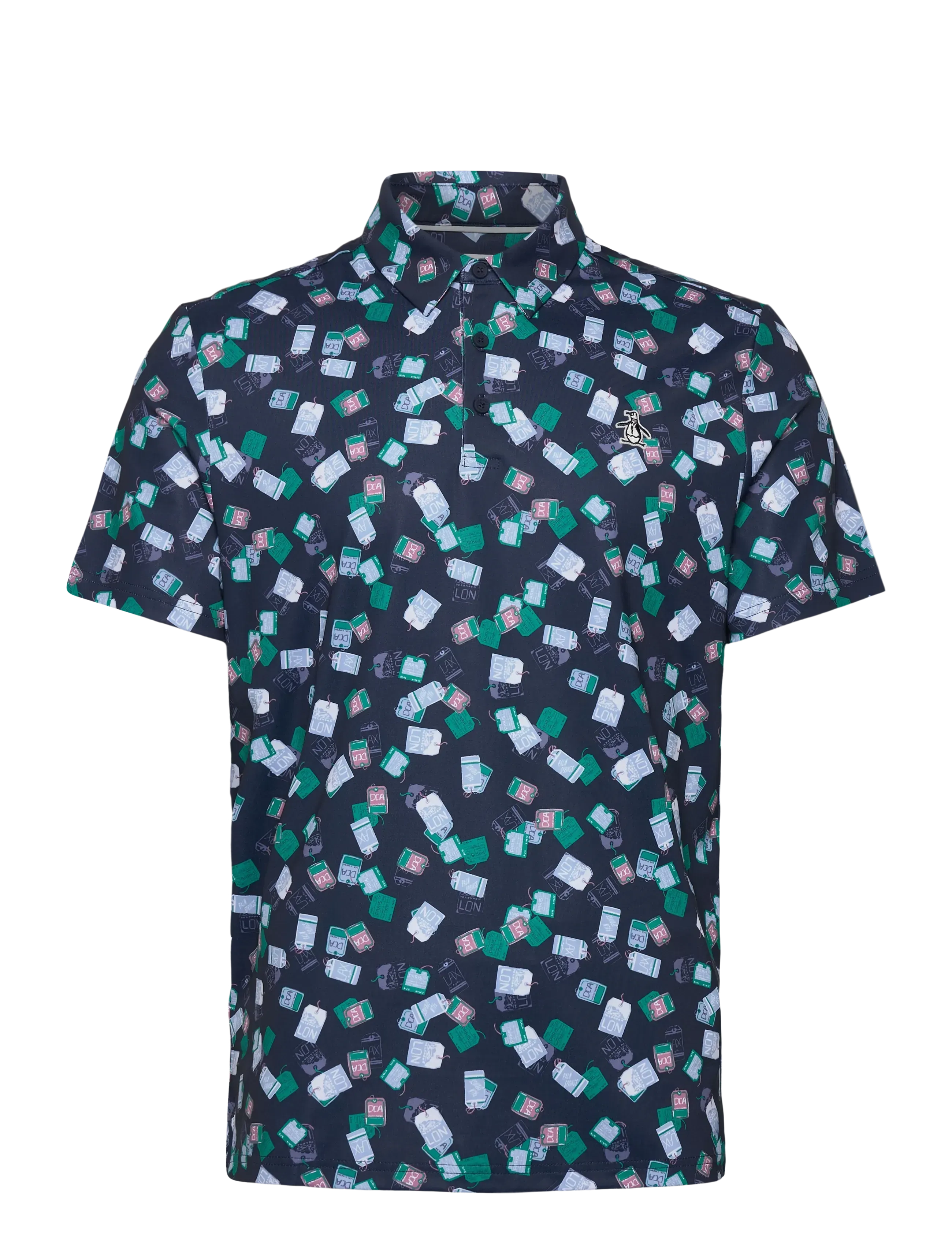 Original Penguin Golf Pete’s Travel Tag Caddy Polo, M, Sport Polos, Marineblau - Short-sleeved Männerswear
