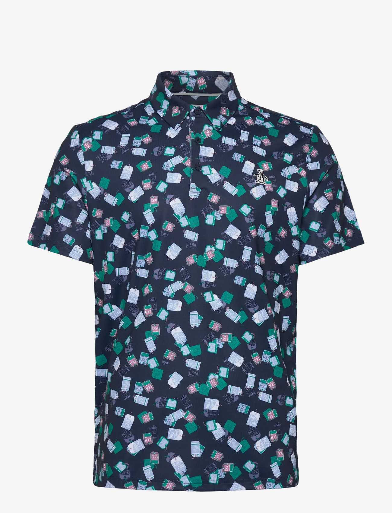 Original Penguin Golf - Pete’s Travel Tag Caddy Polo - toppe & t-shirts - black iris - 0