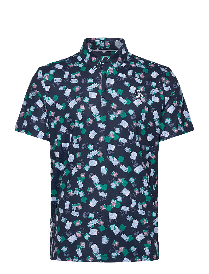 Original Penguin Golf - Pete’s Travel Tag Caddy Polo - toppe & t-shirts - black iris - 0