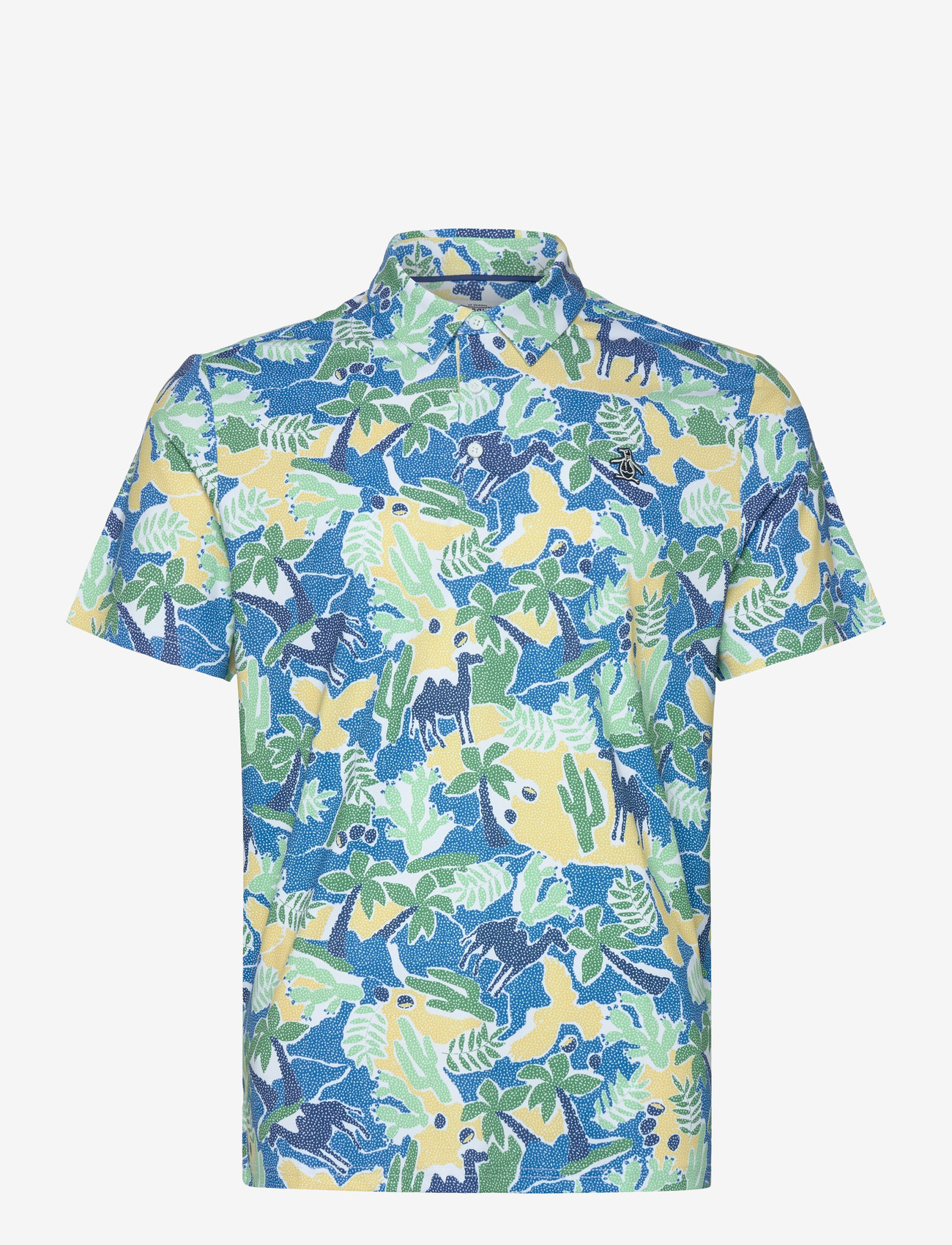 Original Penguin Golf - IBIZA PRINT POLO - toppe & t-shirts - bright white - 0