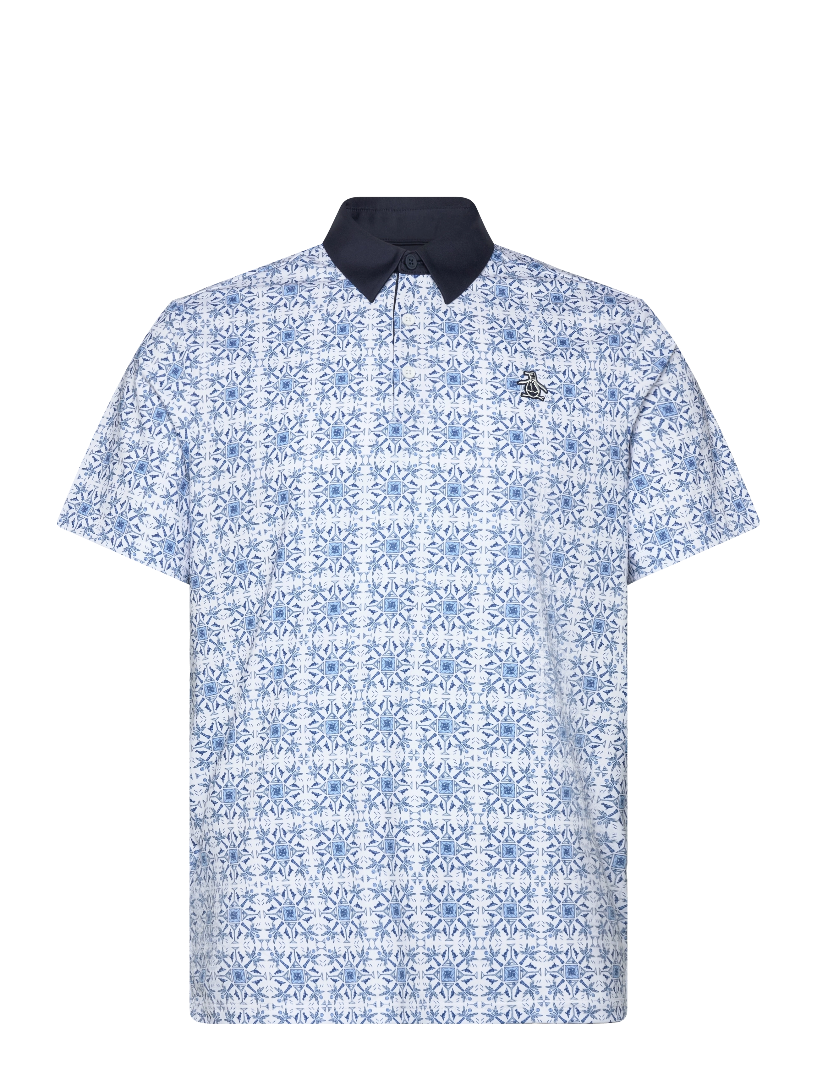 Original Penguin Golf PETE'S COCKTAIL WINDOWPANE POLO - Poloer - BRIGHT WHITE / blue