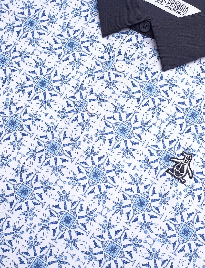Original Penguin Golf - PETE'S COCKTAIL WINDOWPANE POLO - alussärgid ja t-särgid - bright white - 2
