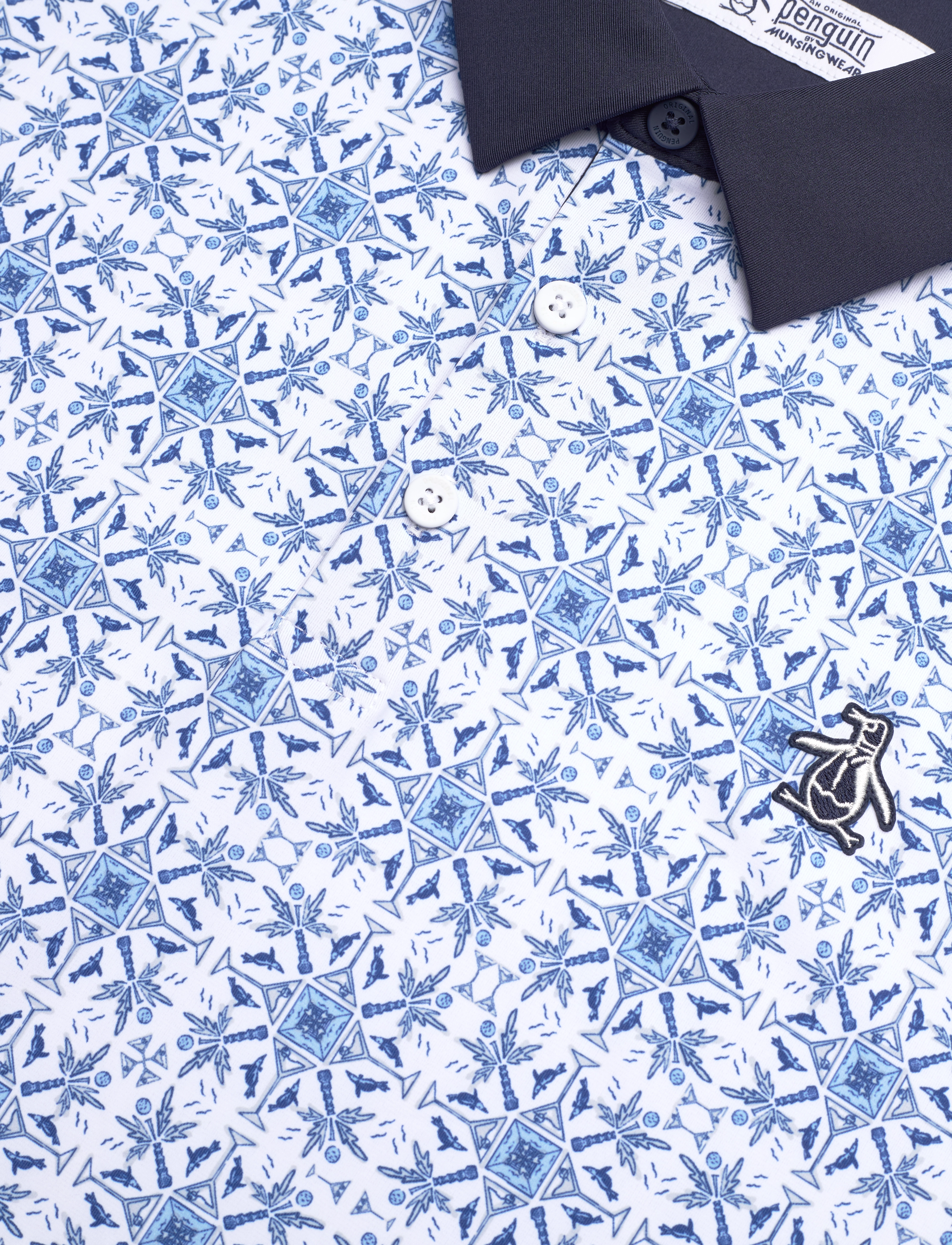 Original Penguin Golf - PETE'S COCKTAIL WINDOWPANE POLO - polos - bright white - 2
