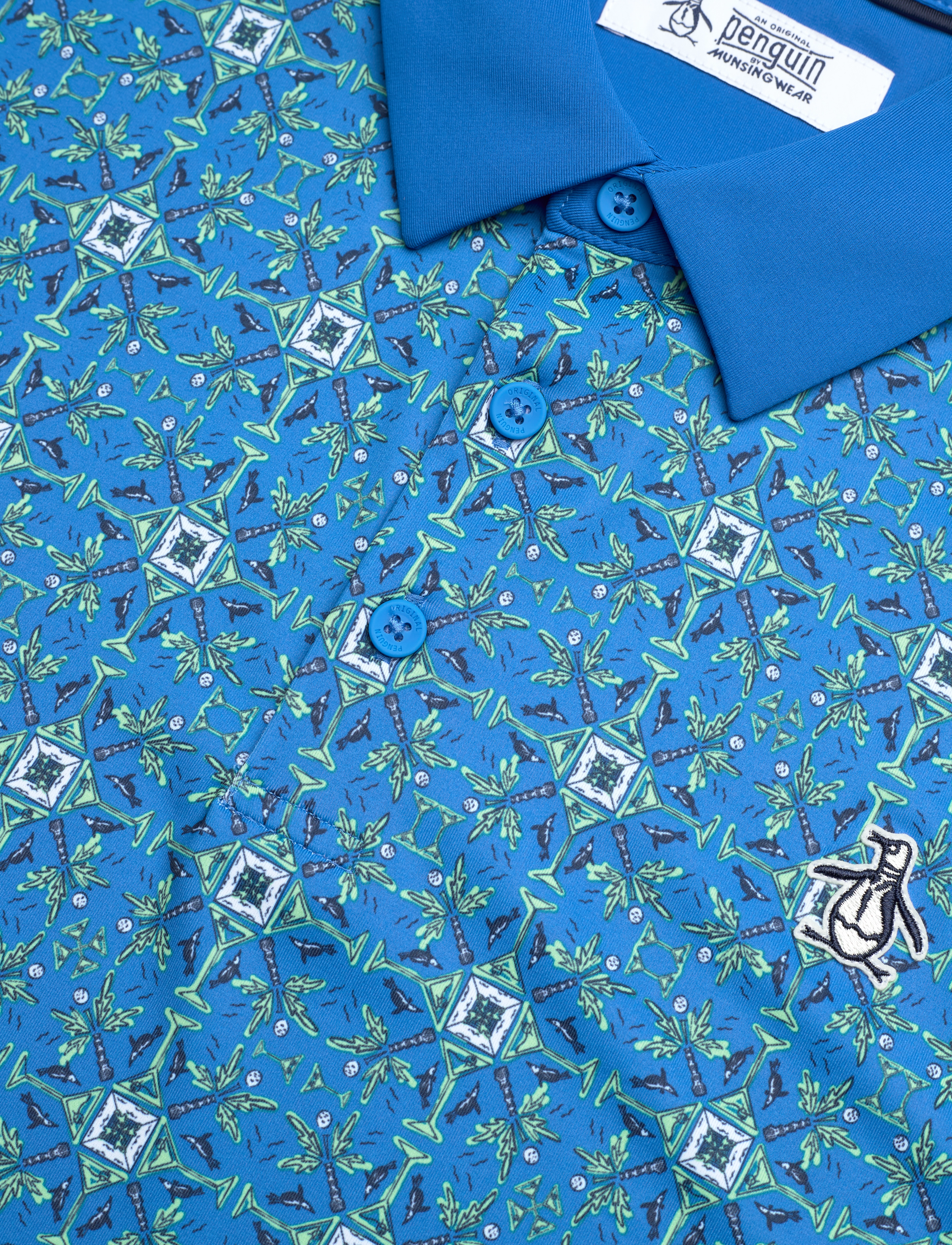 Original Penguin Golf - PETE'S COCKTAIL WINDOWPANE POLO - french blue - 2