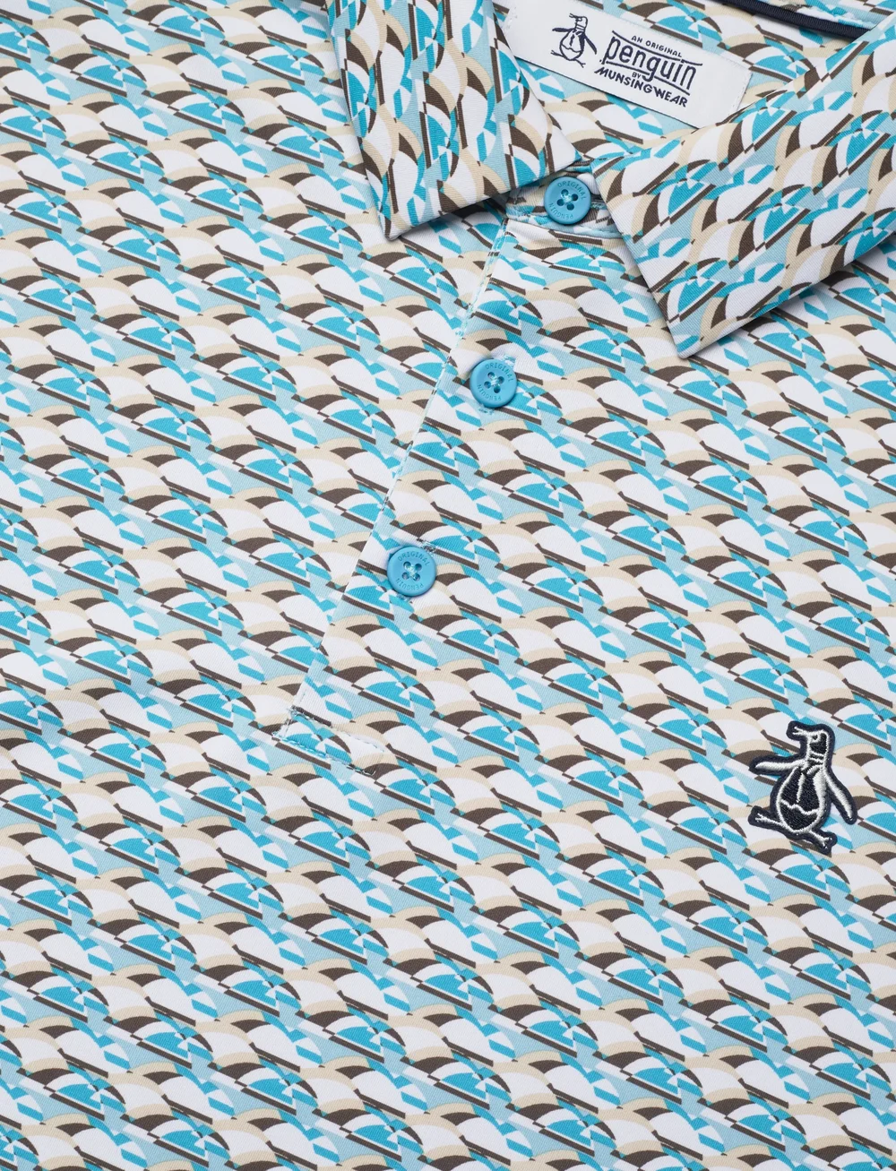 Original Penguin Golf - Layered Umbrella Print Polo - oberteile & t-shirts - blue grotto - 2