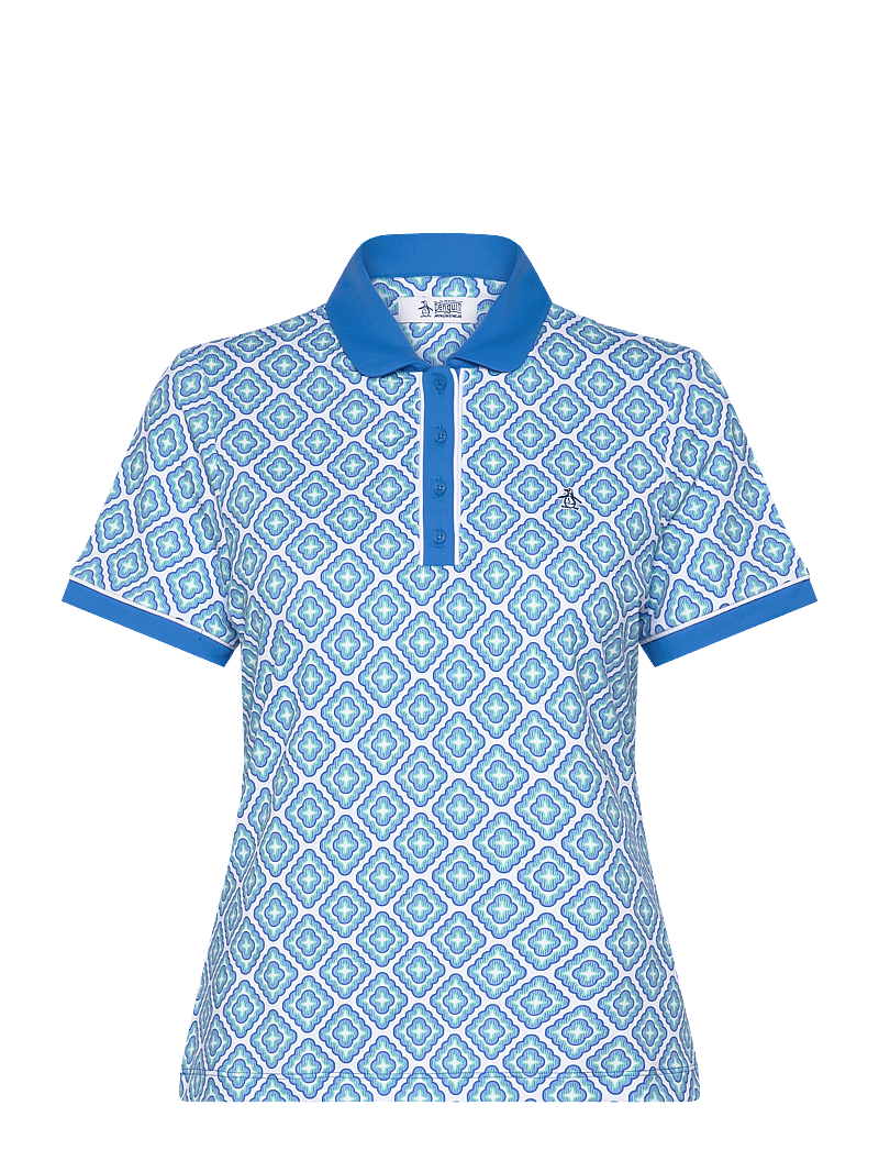 Original Penguin Golf - Cap Sleeve Printed Polo - alussärgid ja t-särgid - french blue - 0