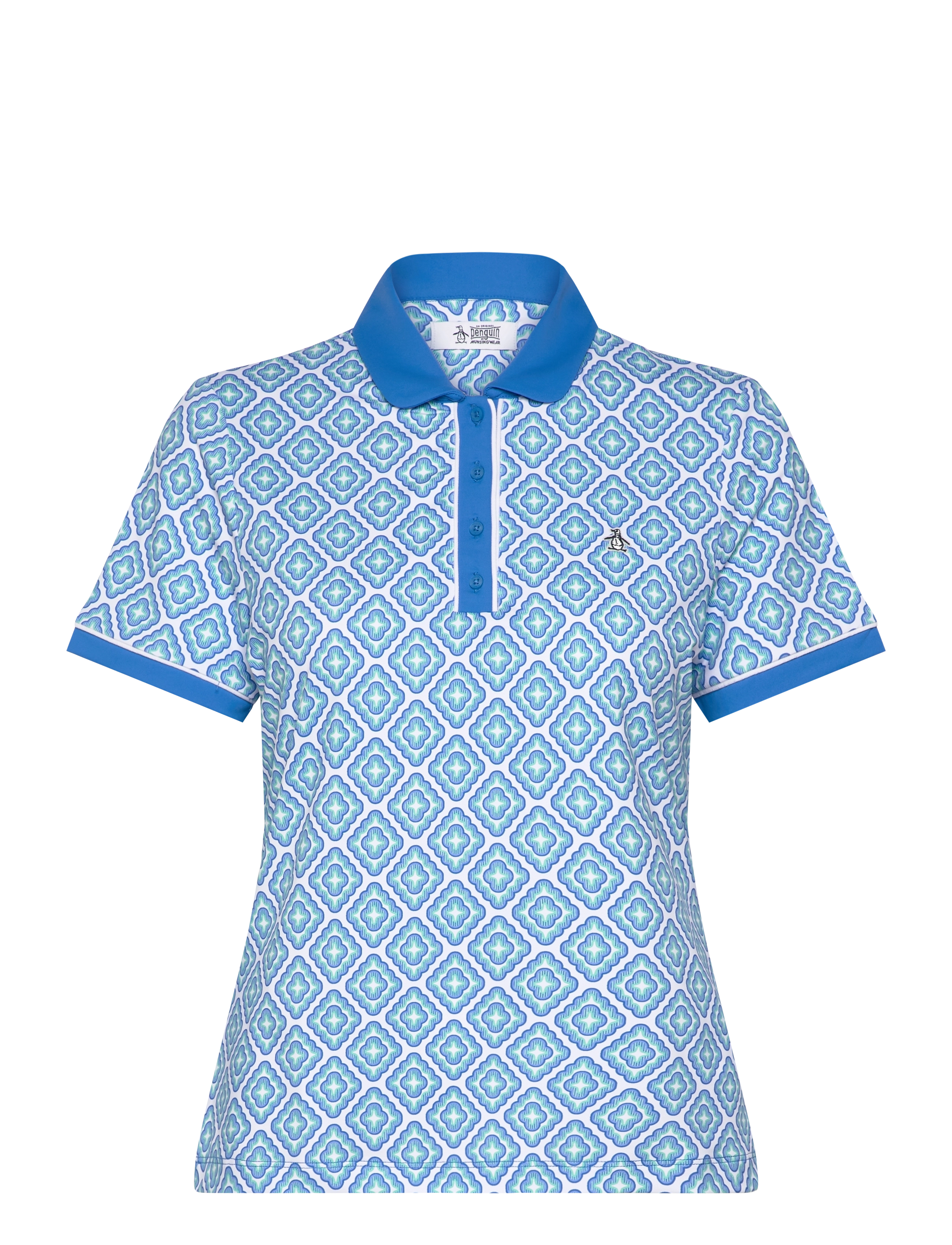 Original Penguin Golf Cap Sleeve Printed Polo - Tøj - FRENCH BLUE / blue