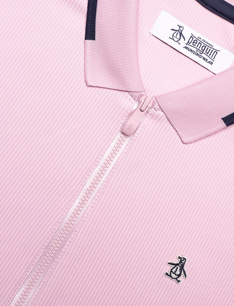 Original Penguin Golf - SS Rib Polo W/ Metallic Zipper - toppar & t-shirts - charm pink - 2