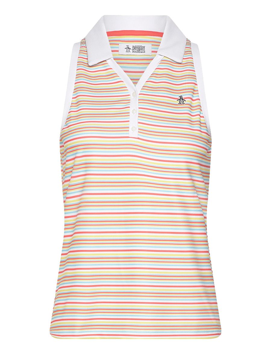 Original Penguin Golf - Ribbed Fine Line Stripe SL Polo - bright white - 0
